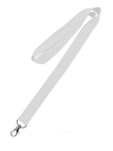 Ланьярд Badgestock - лента для бейджа с карабином-люкс 20 мм, белый, 10 шт