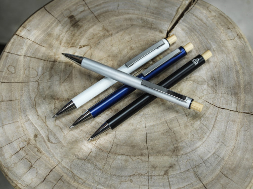 Cyrus шариковая ручка из переработанного алюминия, синие чернила - Белый
