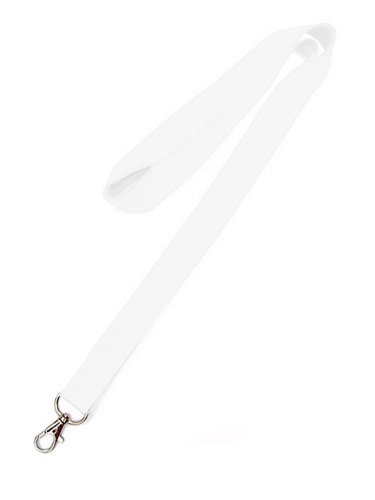 Ланьярд Badgestock - лента для бейджа с карабином-люкс 20 мм, белый, 10 шт