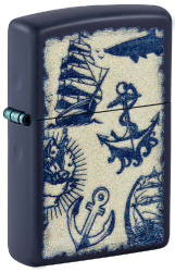 Зажигалка ZIPPO Nautical Design с покрытием Navy Matte, латунь/сталь, синяя, матовая, 38x13x57 мм