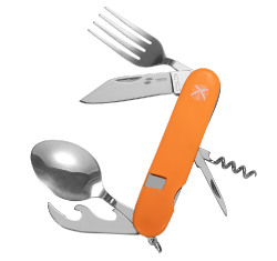 Нож перочинный Stinger, 109 мм, 8 функций, материал рукояти: АБС-пластик (оранжевый), в блистере