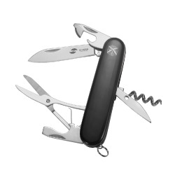 Нож перочинный Stinger, 90 мм, 11 функций, материал рукояти: АБС-пластик (чёрный), в блистере
