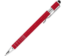 Ручка-стилус металлическая шариковая BORNEO, красный