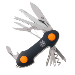 Нож перочинный Stinger, 96 мм, 15 функций, материал рукояти: алюминий, PP(черный/оранжевый), блистер