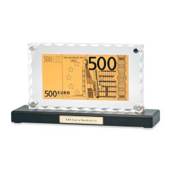 "Банкнота 500 Euro" в стекле, черный с золотом