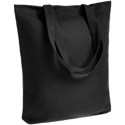 Холщовая сумка PORTO с карманом, черная