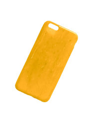 Чехол для iPhone 6 / 6S силиконовый, оранжевый мрамор